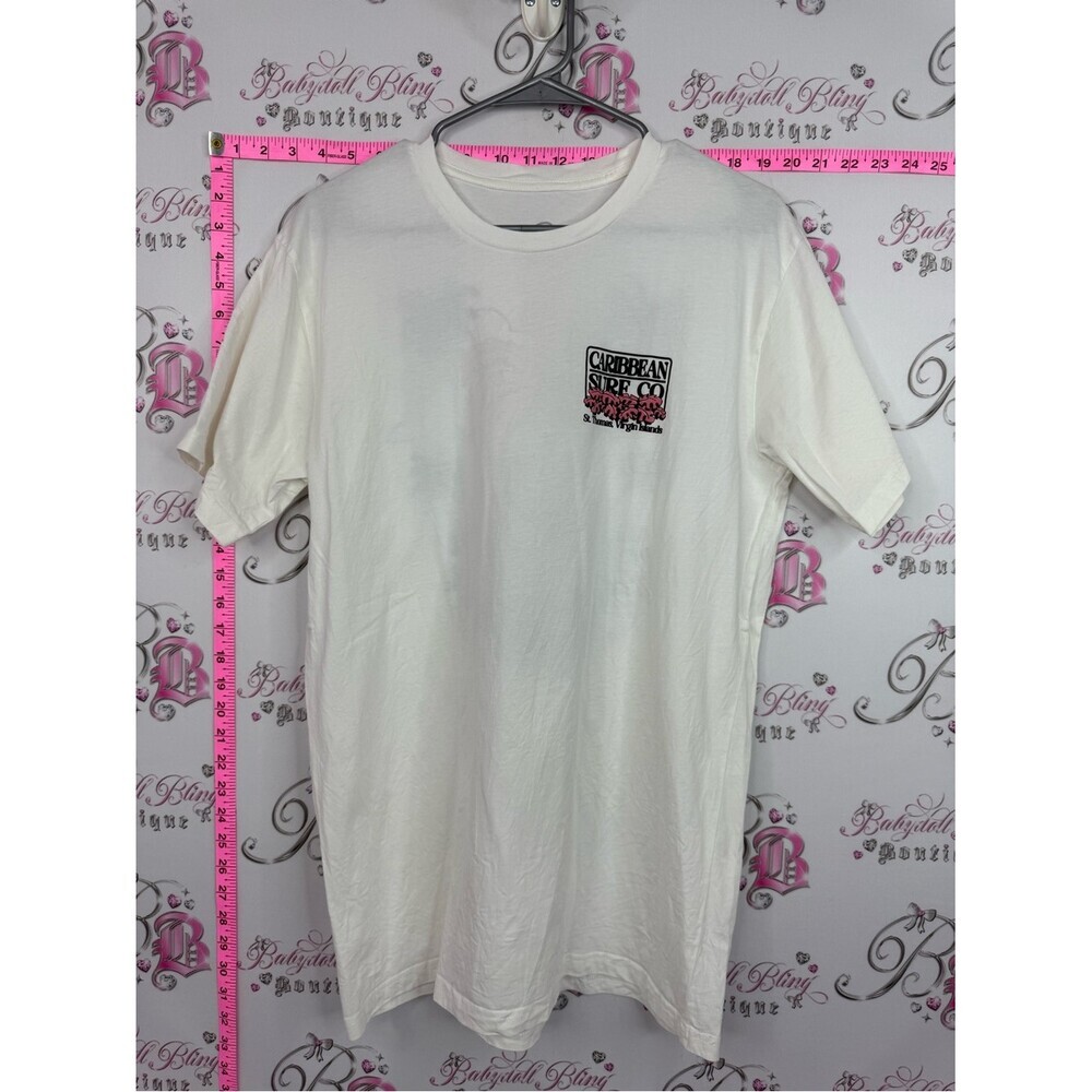 Shirt Caribbean surf co Men's Short-Sleeve White Logo Tee